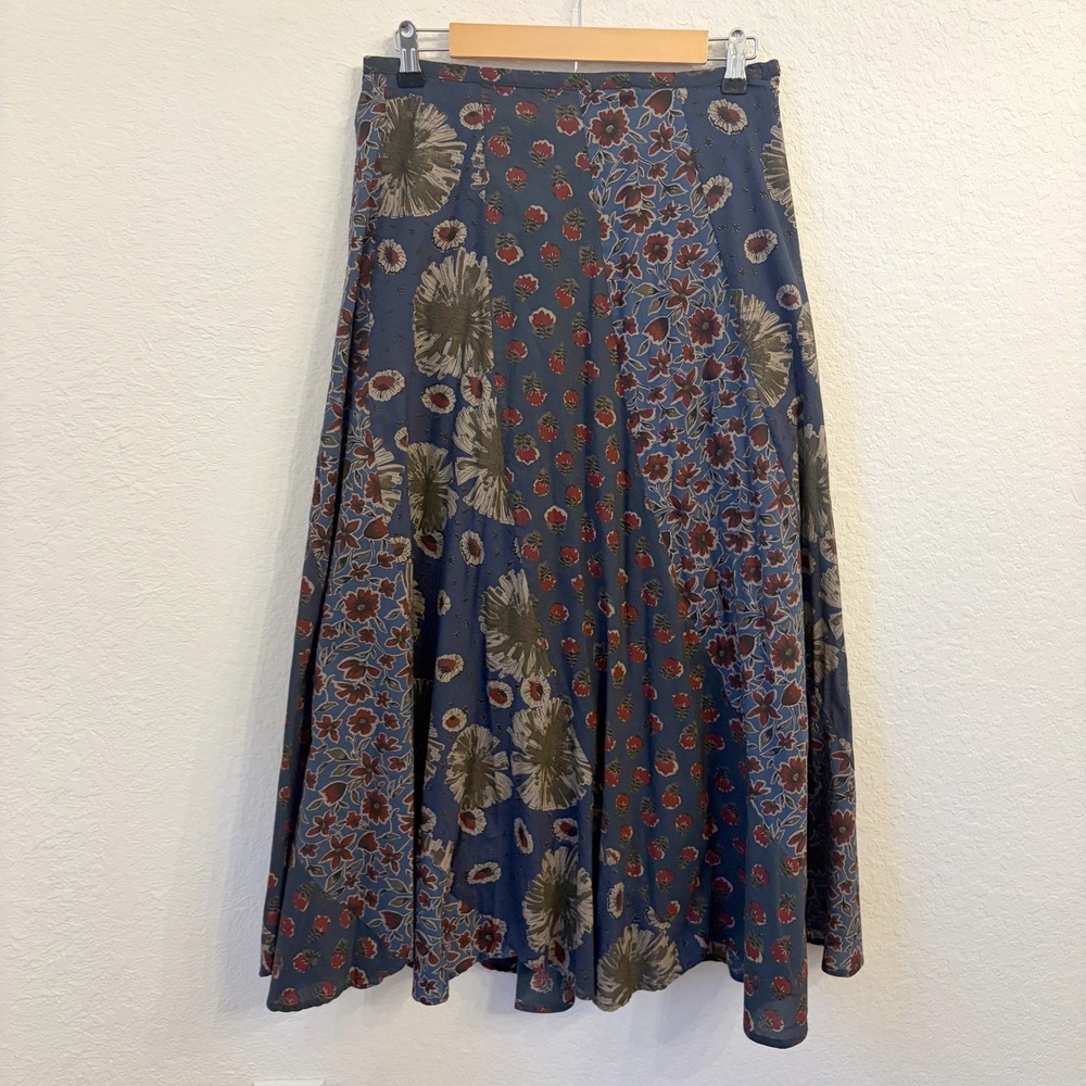 Sundance Maxi Skirt 4 Hippie Boho Patchwork Floral Prairie 90s Vintage Cotton - Picture 9 of 13